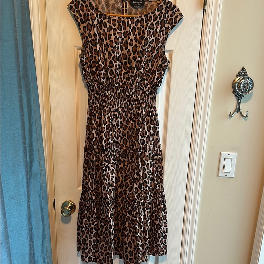 Kate Spade Brown and Black Fit and Flare Midi Dress